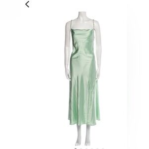 Jason Wu Mint Green Satin Cowl Slip Midi Dress Size Medium